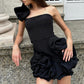 Summer Women Clothing Dress Ruffled Bud Tight Waist Dress One Shoulder Tube Top Hip Dress